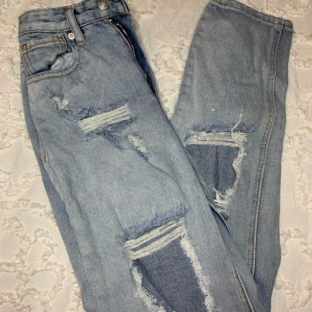 white fox high waisted jeans